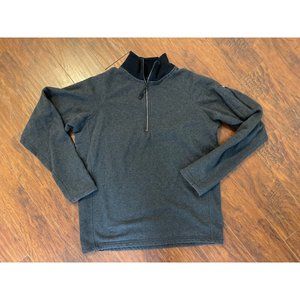 PACT Organic Mens Medium  1/4 Zip Collared Sweatshirt Fleece Lined Gray Pullover
